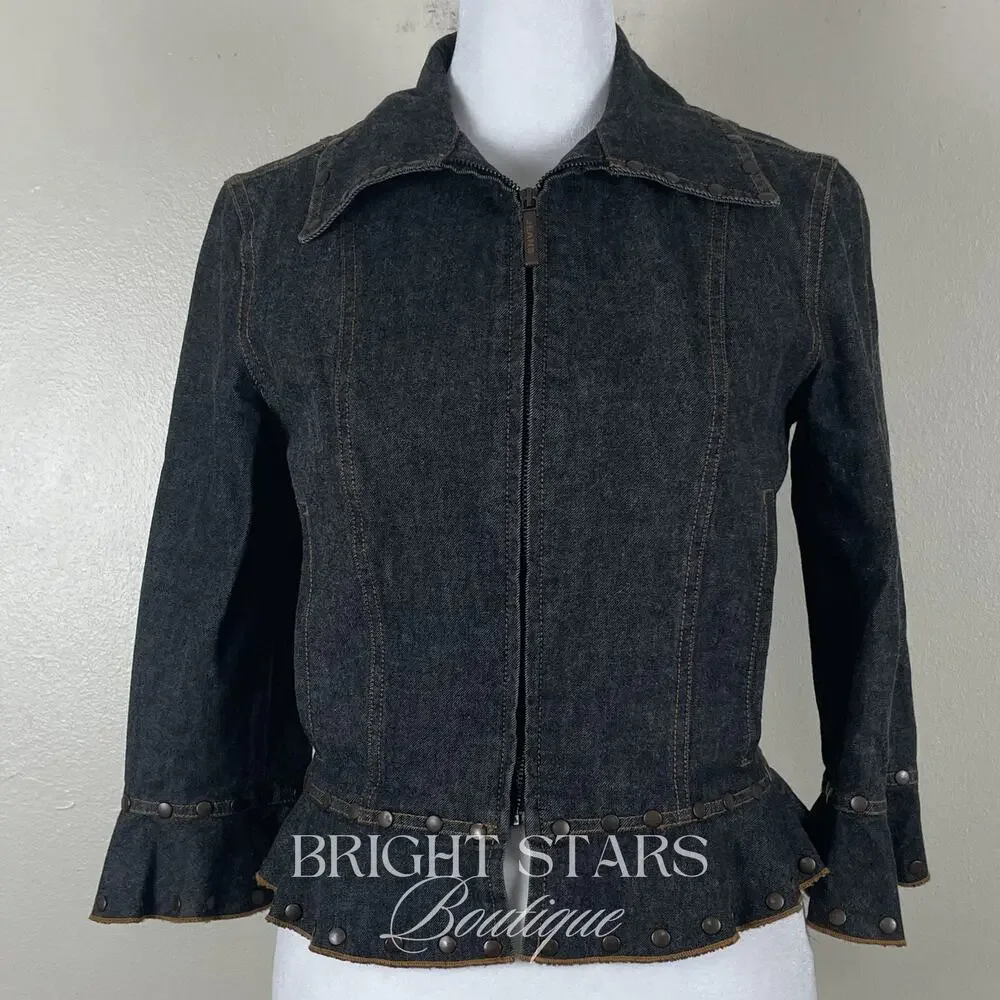 Rare Vintage Dark Denim Studded Jacket ASO Willow Rosenberg BtVS Y2K